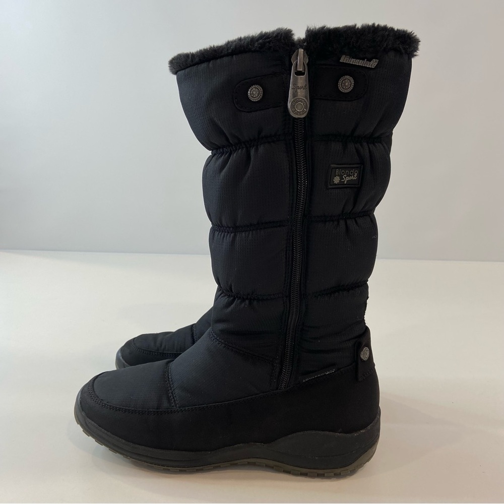 Blondo Sport long puffer black boots Thinsulate size 7.5 waterproof side zipper
